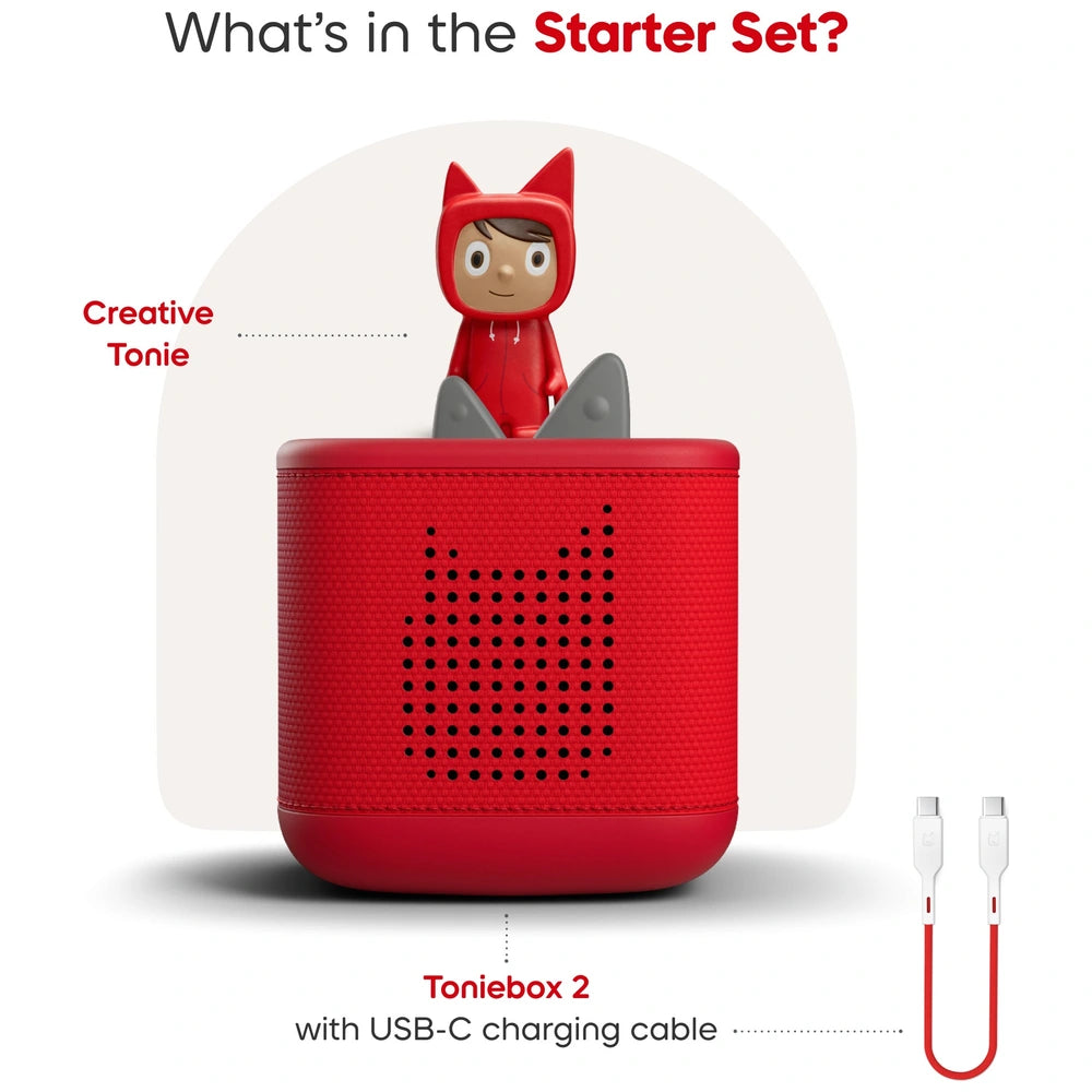 Tonies Red Audio Speaker Box with Character Figure – Interactive Kids’ Audio Player