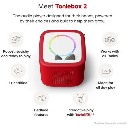 Tonies Red Audio Speaker Box with Character Figure – Interactive Kids’ Audio Player