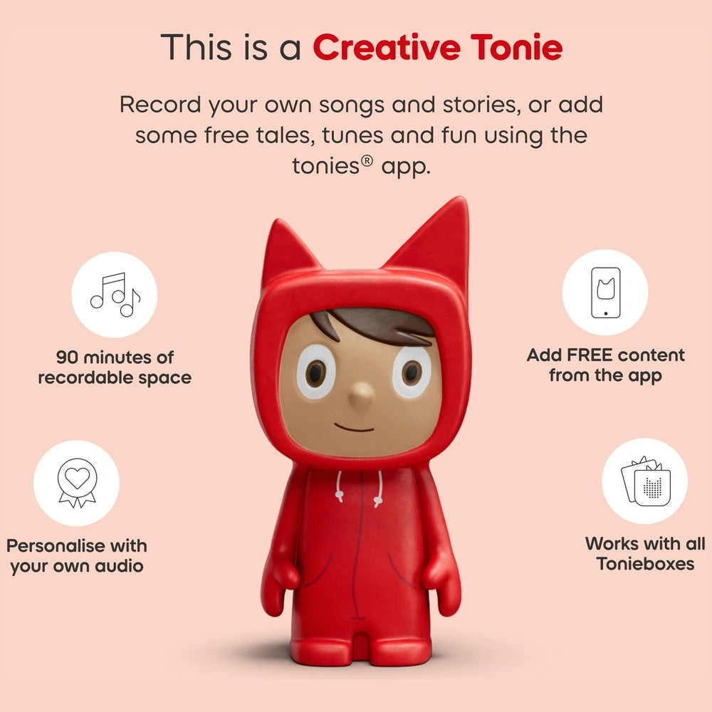 Tonies Red Audio Speaker Box with Character Figure – Interactive Kids’ Audio Player