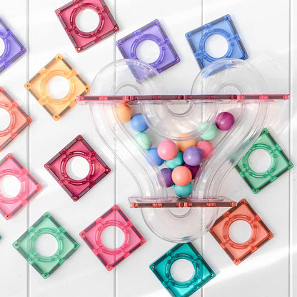 CONNETIX Magnetic Tiles 106 Piece Pastel Ball Run Pack
