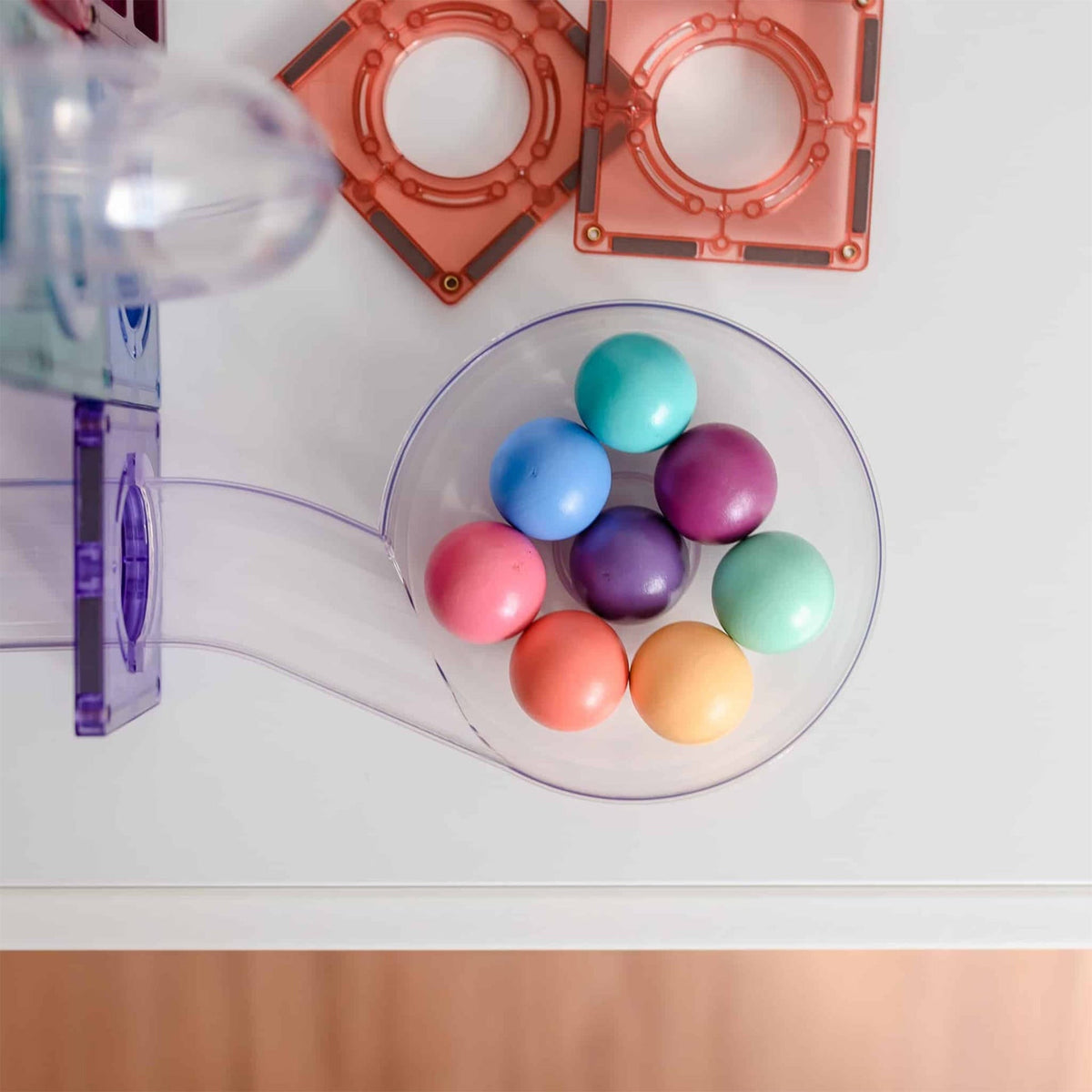 CONNETIX Magnetic Tiles 106 Piece Pastel Ball Run Pack