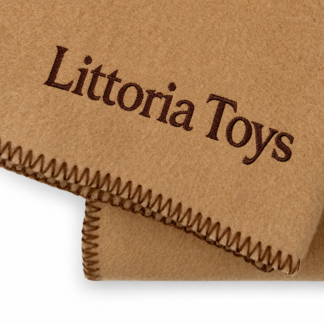 Littoria Toys Embroidered Fleece Blanket – Camel