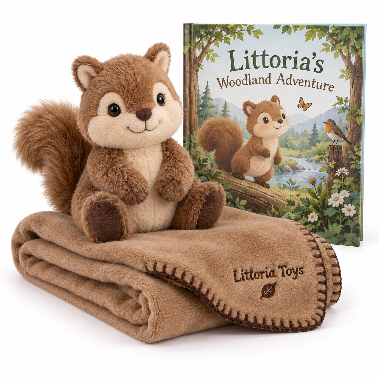 Littoria Toys Woodland Adventure Plush, Storybook & Blanket Gift Set