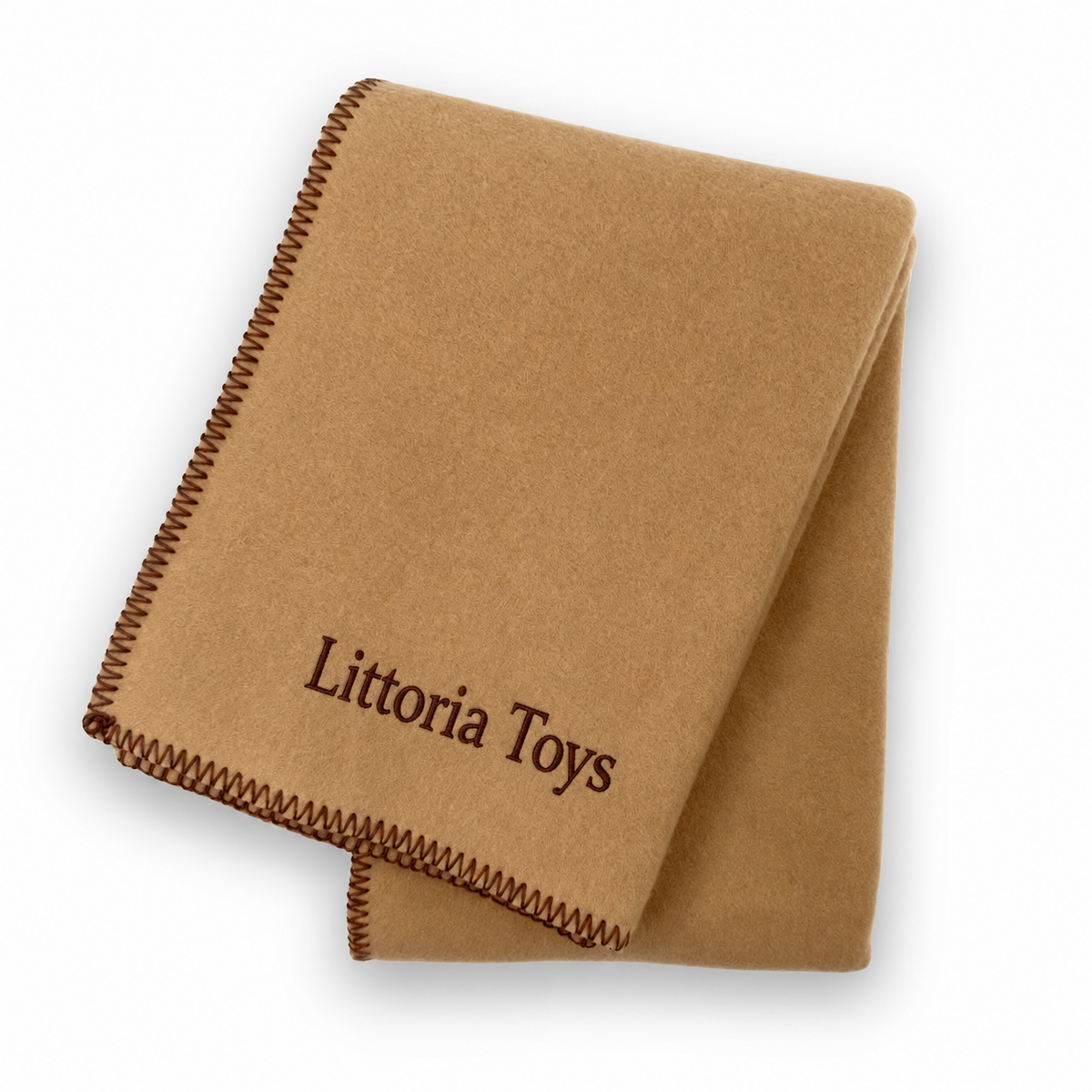 Littoria Toys Embroidered Fleece Blanket – Camel