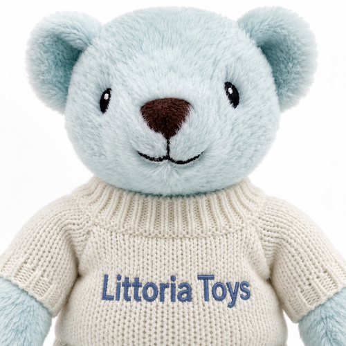 Littoria Toys Personalised Blue Teddy Bear