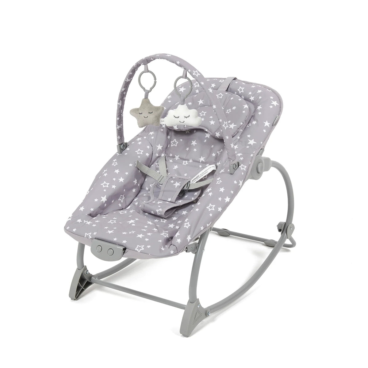 Baby Bouncer Rocker with Adjustable Recline & Interactive Toy Bar