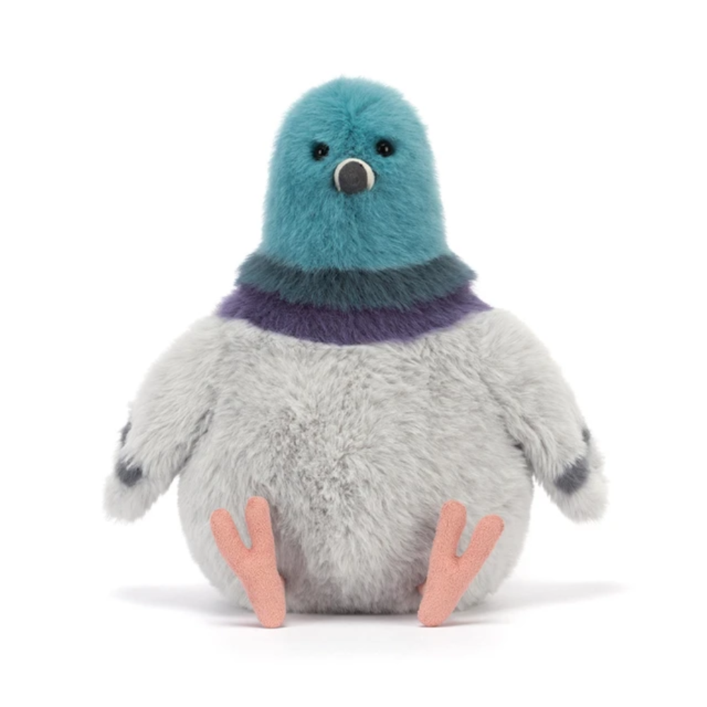 Strutton Pigeon Plush Toy – Soft Grey & Blue Cuddly Bird