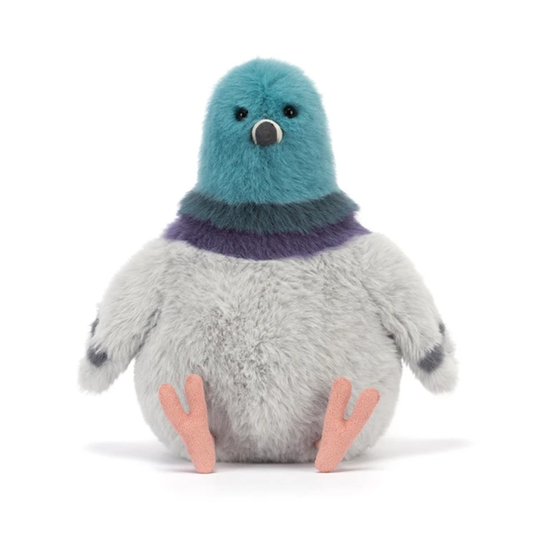 Strutton Pigeon Plush Toy – Soft Grey & Blue Cuddly Bird
