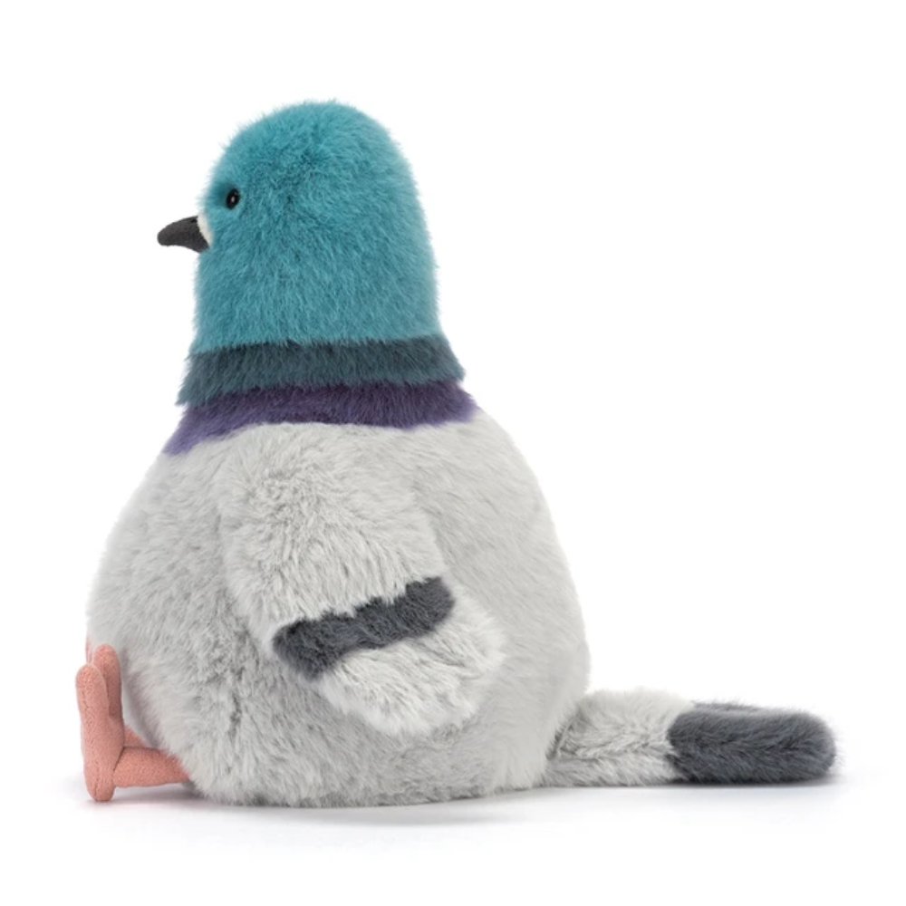 Strutton Pigeon Plush Toy – Soft Grey & Blue Cuddly Bird